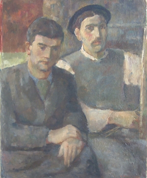 Autoportrait avec J-P de Dadelsen. 1933. Huile sur toile. 81X65cm. Coll. particulière